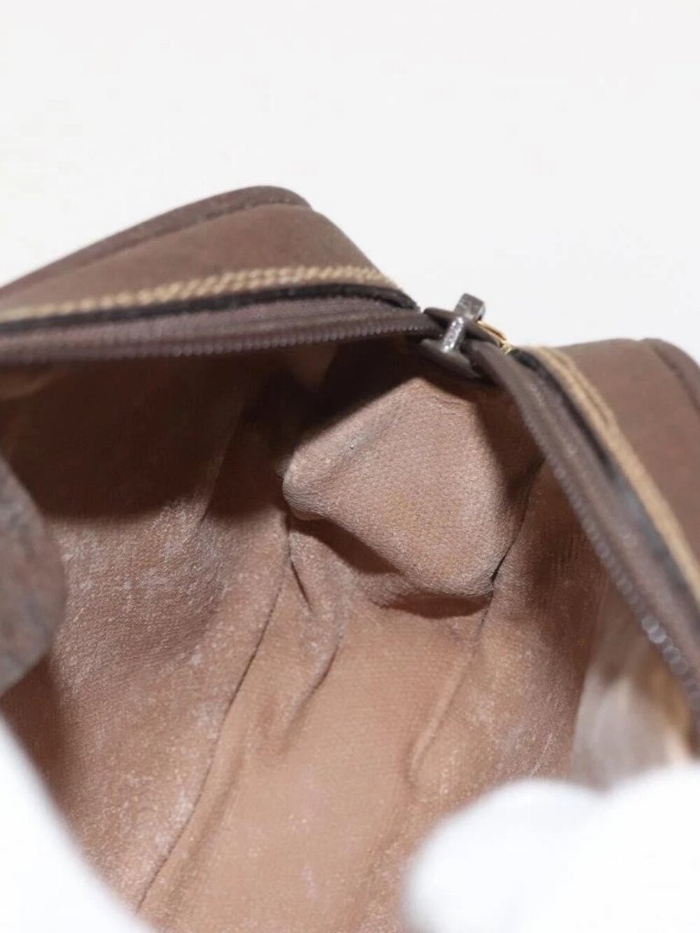 GUCCI GG Supreme Web Sherry Line Bag PVC Beige 007 58 6112 4023 Auth 148252 - Picture 12 of 16